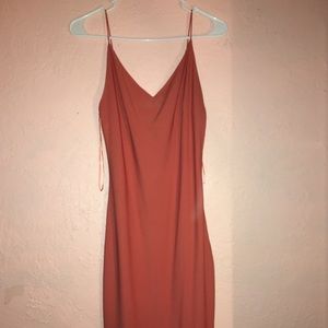 Long Coral Tight Dress